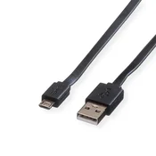 ROLINE kabel USB 2.0, A-MicroB, M/M, 1 m, crni 11.02.8760-10