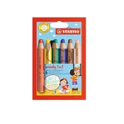Stabilo Woody set 6 voštanih bojica 3-u-1 miješane boje 8806