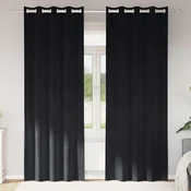 Zavjese za zamracivanje 2 pcs Crna 140 x 245 cm Baršun