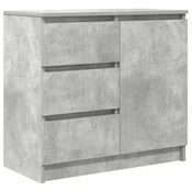 Vidaxl Komoda s predalom betonsko siva 71x35x65 cm inženirski les