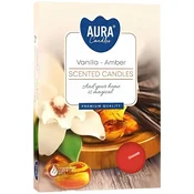 Set mirisnih cajnih svijeca Bispol Aura - Vanilla Amber, 6 komada