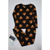 Trendyol Curve Black Teddy Bear Patterned T-shirt-Jogger Knitted Pajama Set