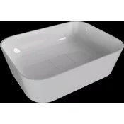 BANERA SQUARE pultni umivalnik, iz litega marmorja, 50x36cm, bela - Bela - 49,5x15,5x34,5 cm - Polysan - 24 - Liti marmor - Pravokotnik - 495 - 155 - 345 - 14