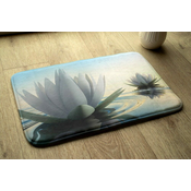 tulup.si Preproga za kopalnico Vodne lilije cvetje 90x60 cm Bela in siva