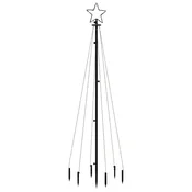 Vidaxl Božično drevo s konico 108 hladno belih LED diod 180 cm