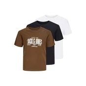 Jack & Jones Junior Majica JJAERO svetlo modra / rjava / črna / bela