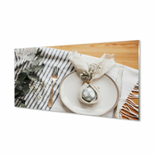 tulup.si Slika na akrilnem steklu Plate jajčni cvetje 120x60 cm 4 obešalnika