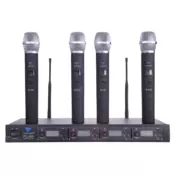 shumee PLL-400 UHF 4-kanalni mikrofon, 4 ročni mikrofoni, karaoke komplet