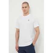 Pamučna majica On-running za muškarce, boja: bijela, bez uzorka