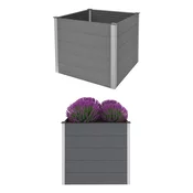 vidaXL Vrtno cvetlično korito WPC 100x100x91 cm sive barve