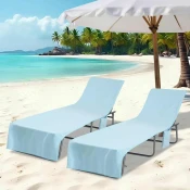 vidaXL Brisače za ležalnik 2 pcs Modra 210 x 75 cm