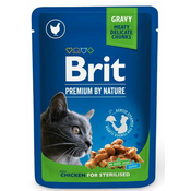 BRIT vrečke Premium Cat za sterilizirane mačke, piščanec v omaki, 24 x 100g