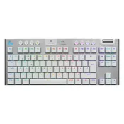 Brezžična igralna tipkovnica Logitech G915 X LIGHTSPEED TKL z nizkim profilom - bela (PC)