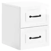 vidaXL vidaXL Stenski nočni omarici Bela visok sijaj 34,5 x 33 x 40 cm, (5000233540)