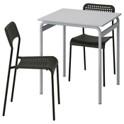 GRASALA / ADDE Sto i 2 stolice, siva siva/crna, 67 cm