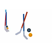 Palica za hokej na travi 2 kom plasticna 72cm + floorball + plasticni pak