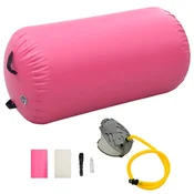 Gimnasticki valjak na napuhavanje s crpkom 120 x 90 cm PVC rozi