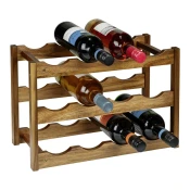 Držalo za vino iz masivne akacije v naravni barvi za 12 steklenic 42x28x21 cm Fondi – Wenko