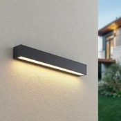 Lucande LED stenska svetilka Lengo, 50 cm, antracit, navzdol, 3.000 K - Sodobni - antracit, prozoren - Aluminij