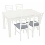 Komplet mize in stolov Bryk 2 - Bel/siv