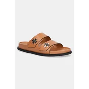 Usnjeni natikači Tory Burch T Lock Sport Slide
