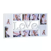 Northix Kolaž okvir LOVE za 10 fotografij, trpežna konstrukcija, enostavna menjava slik