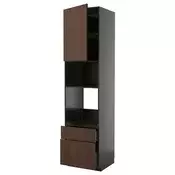 METOD / KNIVSHULT Visoki element za ugradne uredaje, Crnosiva/Sinarp smeda, 60x60x240 cm
