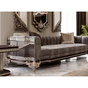 Casa Padrino luxury baroque sofa gray/dark brown/gold 265 cm