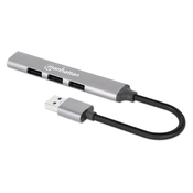 USB HUB 4port Manhattan 168427 3.0/3xUSB 2.0 480Mbps/1xUSB 3.0 5Gbps/sivi