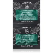 Apivita Express Beauty Eye Mask Gingko Biloba maska za predel okoli oči proti temnim kolobarjem 2x2 ml