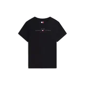 Tommy Jeans Majica Linear Logo  rdeča / črna / bela