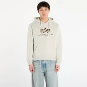 Mikina Alpha Industries Basic Hoodie BL Effect Print Stone L
