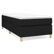 Vidaxl Posteljni okvir z vzmetmi Črna 90x200 cm Tkanina