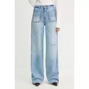 Just Cavalli Jeans hlače 80PAB5T3 CDWCD Modra Straight Fit