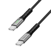 Logilink USB 3.2 Gen2x2 kabel tipa C, C/M - C/M, 20 Gbps, 100 W, 4K, LED, metal, crni, 0,5 m