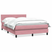 vidaXL vidaXL Box spring postelja z vzmetnico roza 160x210 cm žamet, (21792163)