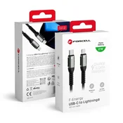 FORCELL USB-C–Lightning kabel Forcell F-Energy PD 3A 27W Cafule 3 m C259 črn