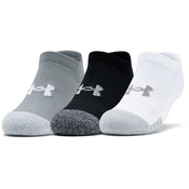 Carape za tenis Under Armour Youth HeatGear No Show Socks 3P - steel/white