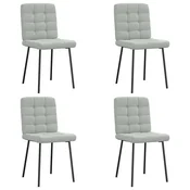 Vidaxl Jedilni stoli 4 kosi svetlo siv žamet