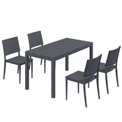 Homestar Vrtni garnitura 5-delna sedežna skupina 1415x705x745 cm temno siva