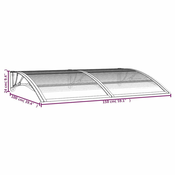 Nadstrešnica za vrata crna 150 x 100 cm polikarbonatna
