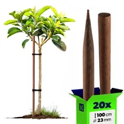 KADAX leseni koli, impregnirani koli, 100 cm, podporne palice, 20 kosov, Fi 23 mm, (5000362369)