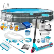 Vrtni bazen s konstrukcijom 732 x 132 cm 20u1 INTEX 26340 + romobil BESPLATNO