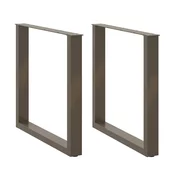 Noge za blagovaonski stol U-oblik 2 kom Prirodni celik 90 x (72-73) cm Celik
