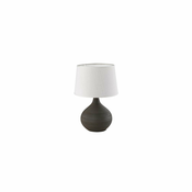 Tamnosmeda stolna svjetiljka od keramike i tkanine Trio Martin, visina 29 cm
