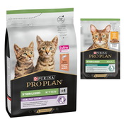Pro Plan suha mačja hrana + 6 x 85 g mokre hrane gratis! - Sterilised Kitten Healthy Start losos (3 kg) + Piščanec (6 x 85 g)