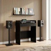 vidaXL DJ miza Črni hrast 82 x 45 x 102 cm Inženirski les
