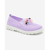Resti Purple womens fabric moccasins with crystals Fezens