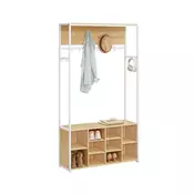 Songmics Obešalnik za plašče 32x100x180 cm rjav