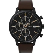 Ročna ura Timex Chicago Chronograf TW2W13200 Black/Brown